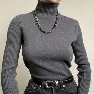 Charcoal grey turtleneck sweater